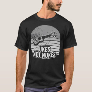 T-shirt Déclaration Rétro Ukes Not Nukes