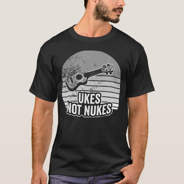 T-shirt Déclaration Rétro Ukes Not Nukes (Devant)