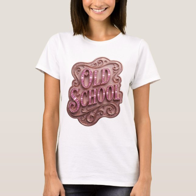 T-shirt Déclaration Rose OLD SCHOOL Design Gras (Devant)