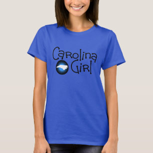 T-shirt d'éclat de bleu de fille de la Caroline