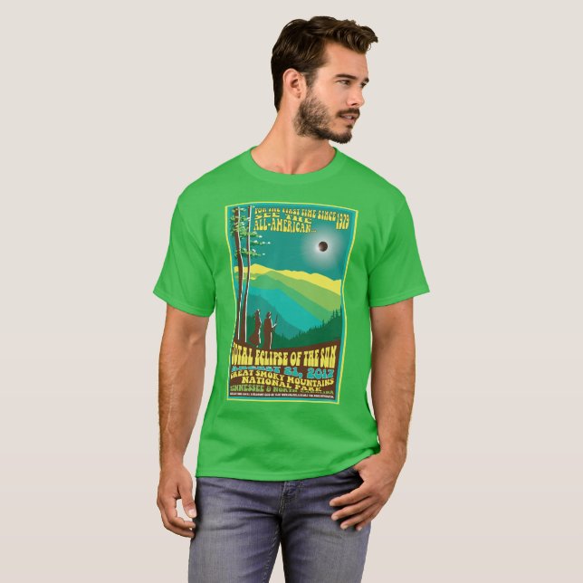 T-shirt d'éclipse solaire de Great Smoky Mountains (Devant entier)