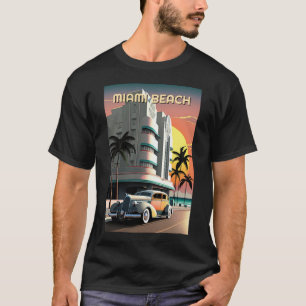 T-shirt Déco Art déco des années 1930 Miami Beach Ocean Dr