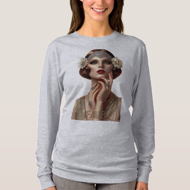 T-SHIRT DECO DIVA SHIRT (GRIS) (Devant)