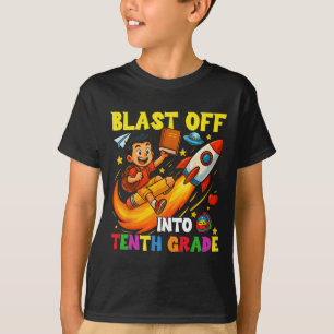 T-shirt Décollage de fusée en deuxième année drôle retour