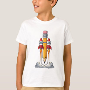 T-shirt Décollage de la fusée crayon pour enfants