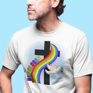 T-shirt DeColores Cursillo Arc-en-ciel avec Croix et Paix 