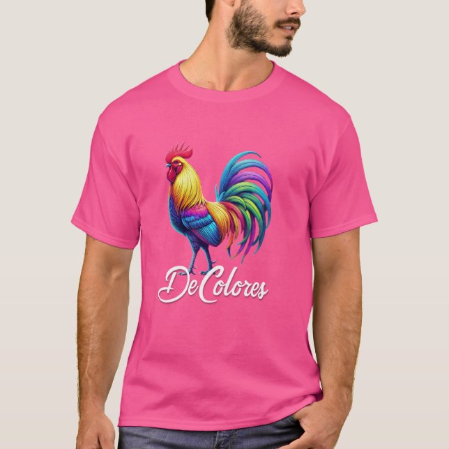 T-shirt DeColores Cursillo Rainbow Rooster catholique (Devant)