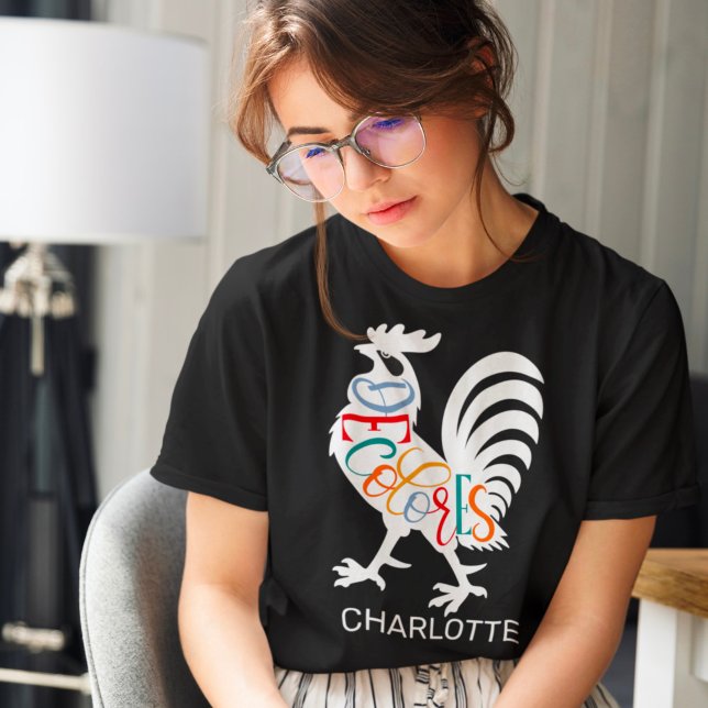 T-shirt DeColores Cursillo Rooster Blanc Silhouette (Créateur téléchargé)