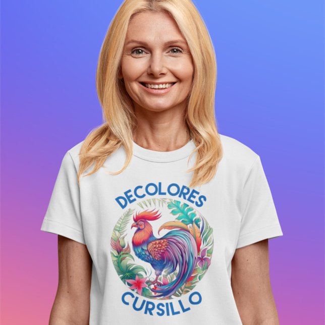 T-shirt DeColores Cursillo Rooster floral coloré (Créateur téléchargé)