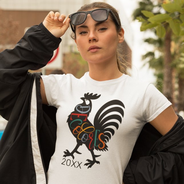 T-shirt DeColores Cursillo Rooster Noir Silhouette (Créateur téléchargé)