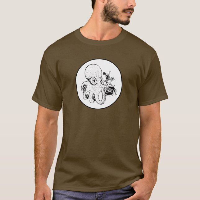 T-shirt Déconnecté - Le Poulpe au Téléphone (Devant)