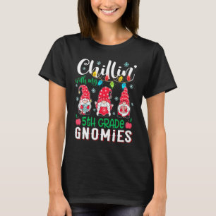 T-shirt Décontracté avec mes gnomes de 5e année Noël léger