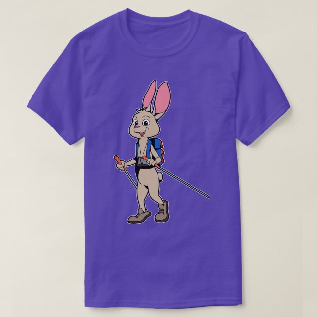 T-shirt Décontracté Bunny Hikes Randonnée (Design devant)