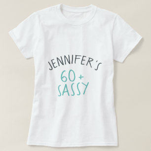 T-shirt Décontracté moderne Turquoise Noir 60 Sassy Annive