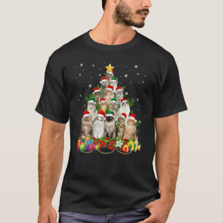 T-shirt Décor de l'arbre de Noël des chats