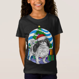 T-Shirt Décor de Noël japonais Chin Cute Père Noël