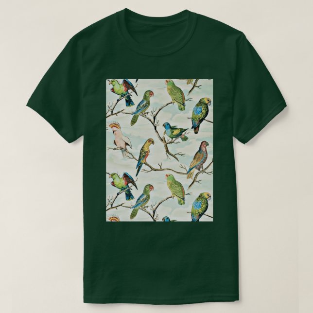 T-shirt Décor De Parrot Et De Palmier (Design devant)