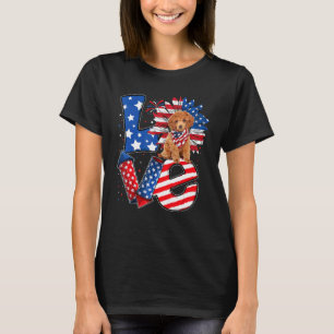 T-shirt Décor du 4 juillet Amour patriotique Toy Poodle Ch