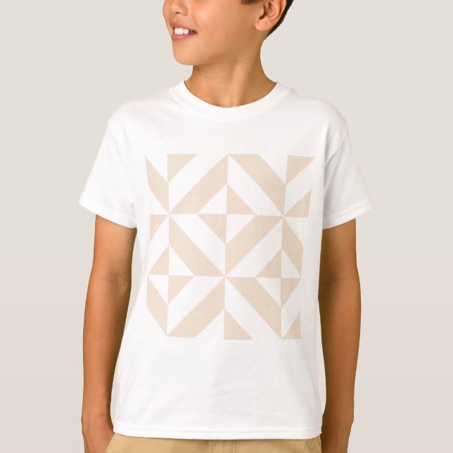 T-shirt Décor géométrique beige clair Motif (Devant)