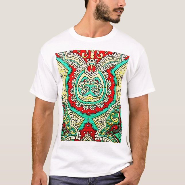 T-shirt Décor néon arabesque : style années 80. (Devant)