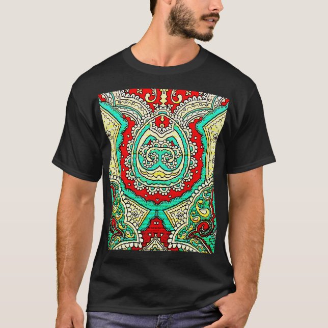 T-shirt Décor néon arabesque : style années 80. (Devant)