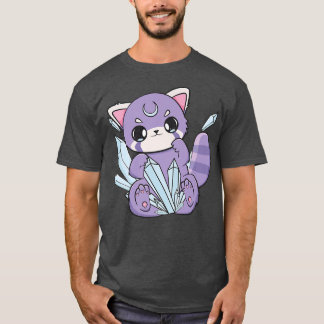 T-shirt Décora rose Fairy Kei Rouge Panda Otaku Anime Nugo