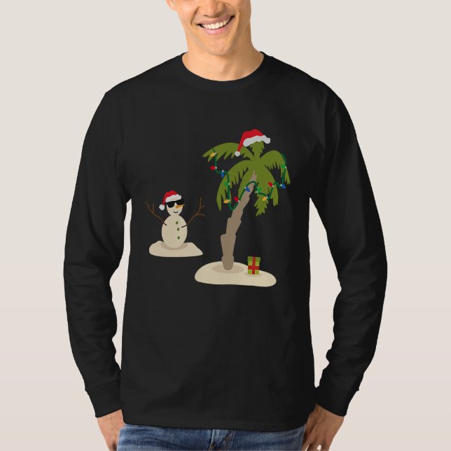 T-shirt Decorated Christmas Palm Tree Tropical Xmas Coconu (Devant)