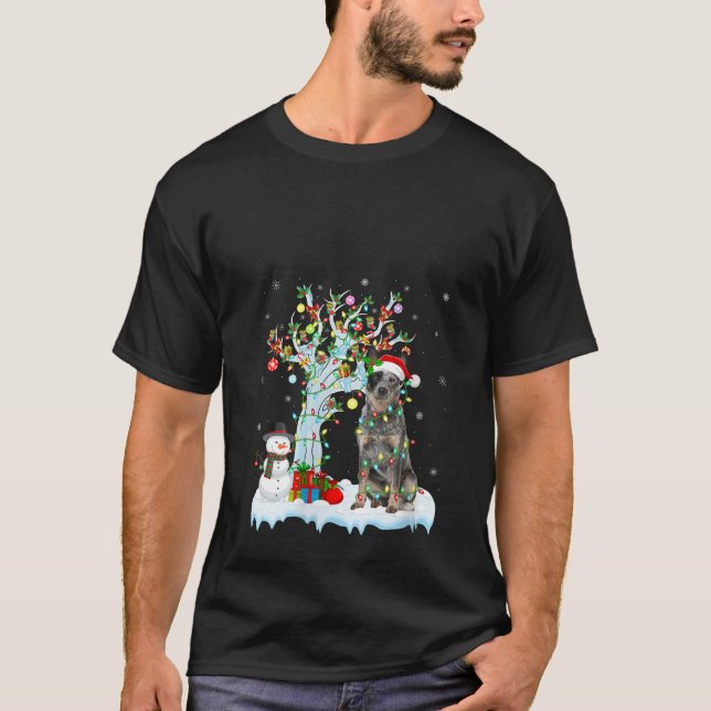 T-shirt Décoration d'arbre de Noël pour femmes Éclairage B (Devant)