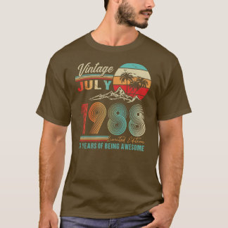 T-shirt Décoration de 34 ans 34e anniversaire Vintage