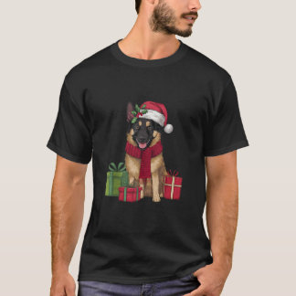 T-shirt Décoration de fête de Noël Santa Chien Malinois Be