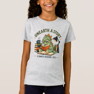 T-Shirt Décoration de journal d'histoire de dinosaure mign