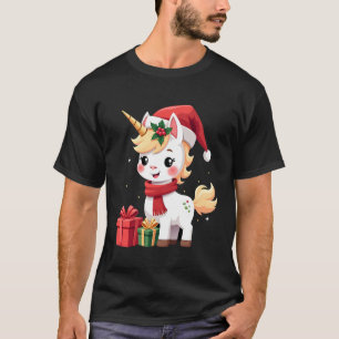 T-shirt Décoration de Noël Licorne Santa Licorne Noël T-