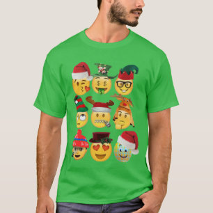 T-shirt décoration emoji de noël père Noël drôle design