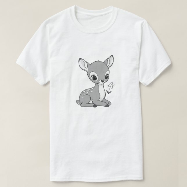 T-shirt Décoration murale de nursery pour bébé faon mignon (Design devant)