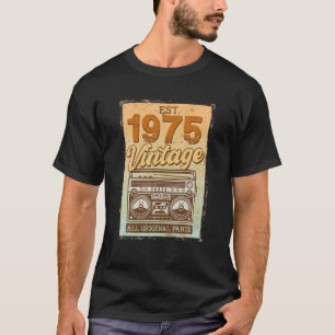 T-shirt Décorations d'anniversaire de 47 ans 1975 Cassette