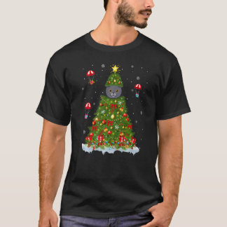 T-shirt Décorations d'arbre de Noël éclairant Père Noël Sc