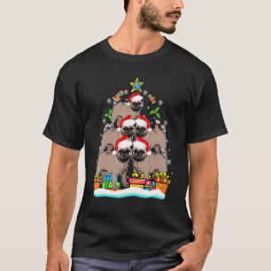T-shirt Décorations de chapeau de Père Noël d'arbre de Noë