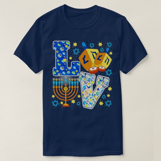 T-shirt Décorations de Dreidel Menorah Cha (Design devant)