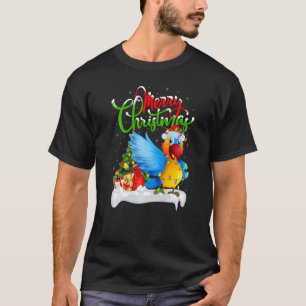 T-shirt Décorations de Noël aux oiseaux perroquets Père No