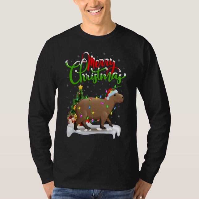 T-shirt Décorations de Noël Capybara Santa Capybara Noël (Devant)