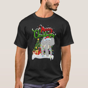 T-shirt Décorations de Noël des éléphants Père Noël Elepha