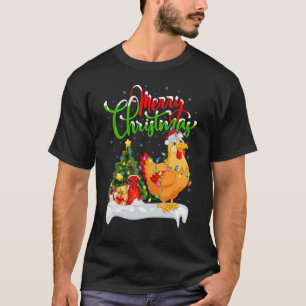 T-shirt Décorations de Noël d'oiseaux de poulet Père Noël