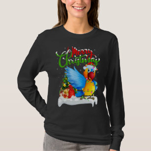 T-shirt Décorations de Noël d'oiseaux perroquets Père Noël