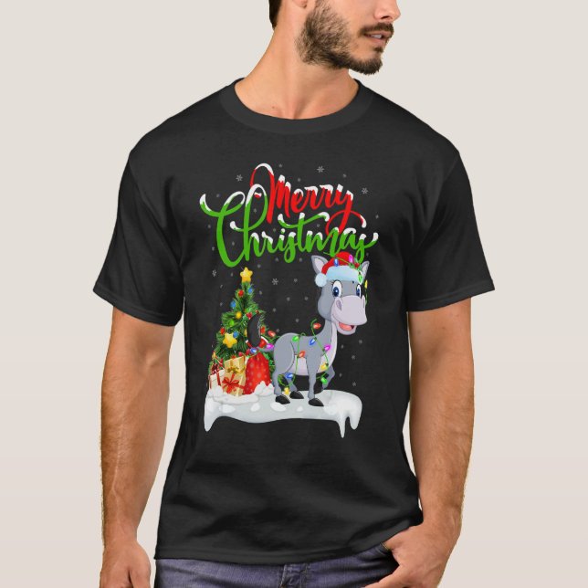 T-shirt Décorations de Noël Mulet Santa Noël Mulet (Devant)
