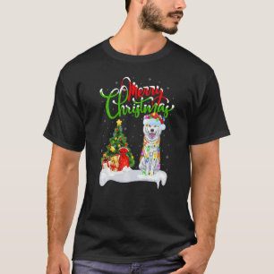 T-shirt Décorations de Noël Père Noël Akita Chien Noël