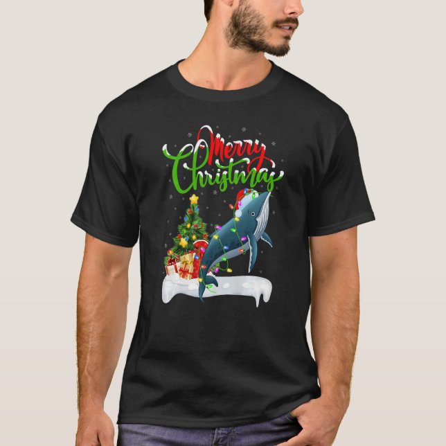 T-shirt Décorations de Noël Père Noël baleine à bosse Noël (Devant)
