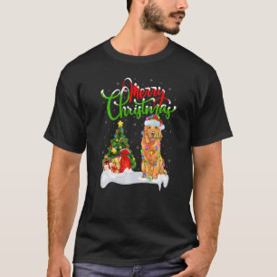 T-shirt Décorations de Noël Père Noël Golden Retriever Chi