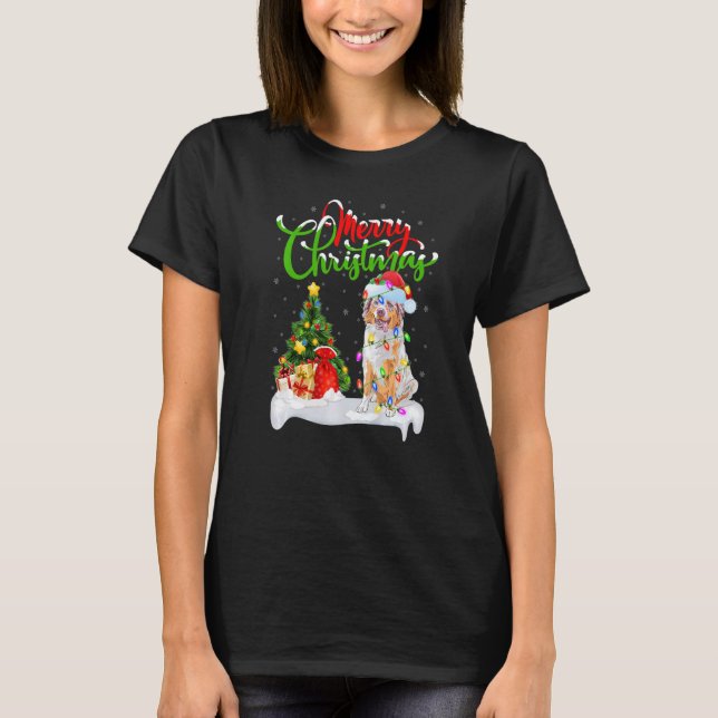 T-shirt Décorations de Noël Santa Australian Shepherd Chie (Devant)