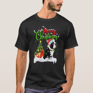 T-shirt Décorations de Noël Santa Boston Terrier Chien Noë