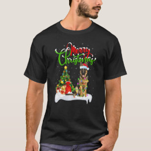 T-shirt Décorations de Noël Santa Chien Berger Allemand No
